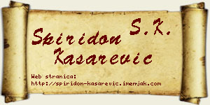Spiridon Kašarević vizit kartica
